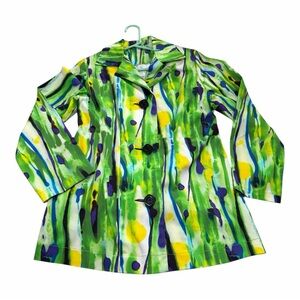 Vintage Marylou Ozbolt-Storer Fibrearts Trench Coat Blazer Multi-Color XS